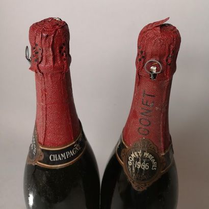 2 bottles CHAMPAGNE GONET Blanc de blanc...