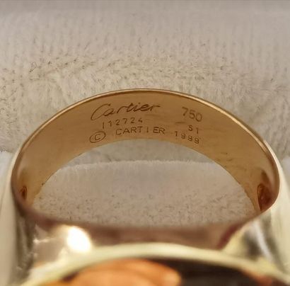 CARTIER, 1999. Yellow gold ball ring 750...