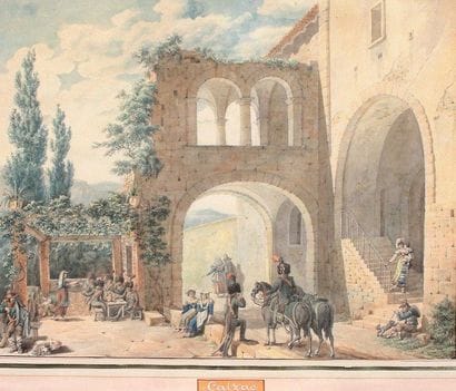 A. CAIZAC (circa 1830)
La halte à l'auberge....