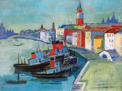 Roger WORMS (1907-1980)
«Venise» Huile sur...