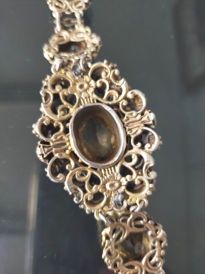 Demi-parure en argent (835e) doré, comprenant...