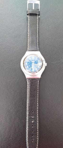 SWATCH AG 1993 irony fond bleu, bracelet...