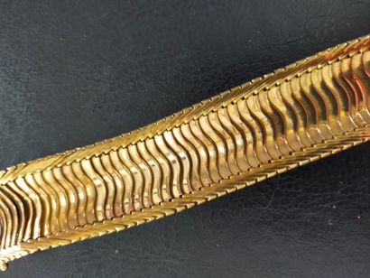 Bracelet gourmette souple en or jaune 18k...