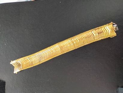 Bracelet gourmette souple en or jaune 18k...