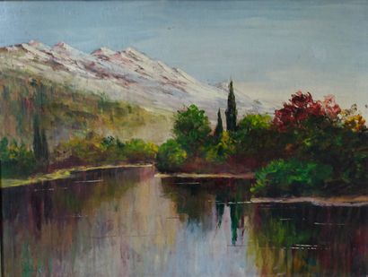 Astrid WALFORD (1907-1984)
Mountain lake
Oil...