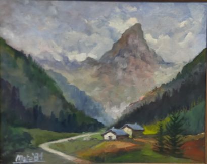 MATE
Chemin en montagne, 1981.
Oil on canvas,...