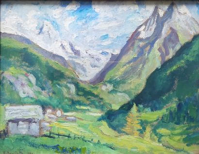 Edgard BOUILLETTE (1872-1960)
Valley in spring
Oil...