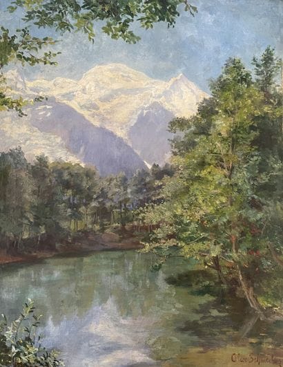 Alice SCHMERBER (1864-1954)
View of the Aiguille...