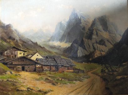 E.HOFFMANN
Mountain village
Oil on canvas,...