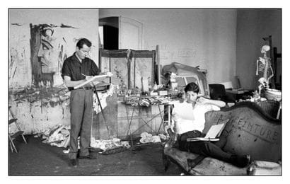 Bernard Buffet dans son atelier.
 
Tirage...