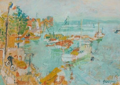 Jean POUGNY (1892-1956)
Bateaux à Antibes,...