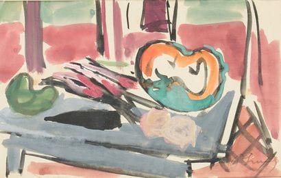 Roger LIMOUSE (1894-1989)
Nature morte 
Aquarelle,...