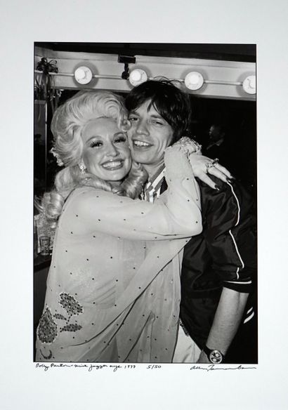 Mick Jagger and Dolly Parton 1977 NYC
Silver...