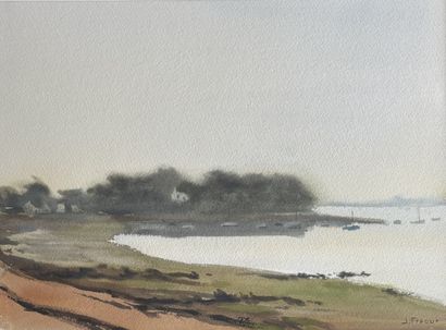 J FREOUR
Paysages de Bretagne
trois aquarelles,...