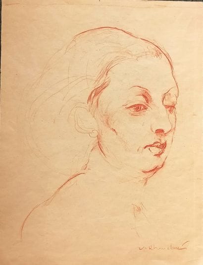 Vasyl KHMELUK (1903-1986)
Portrait of a woman
Sanguine,...