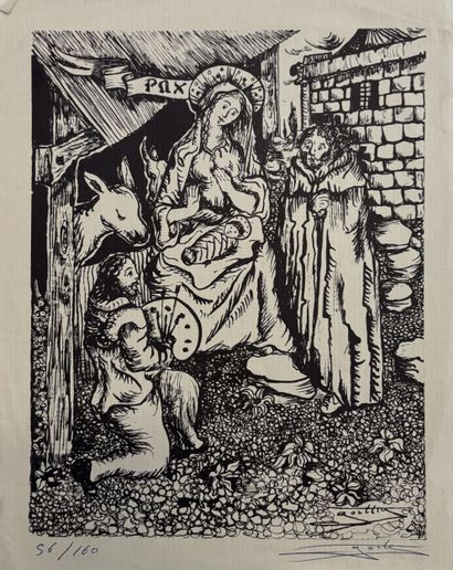Armand COUSSENS (1881-1935)
Le vacher 
Gravure...