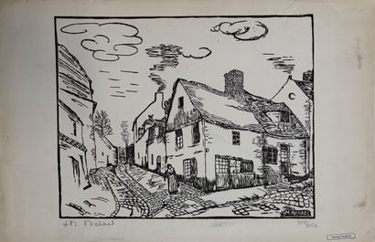 Armand COUSSENS (1881-1935)
Le vacher 
Gravure...