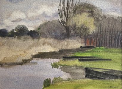 J FREOUR
Paysages de Bretagne
trois aquarelles,...