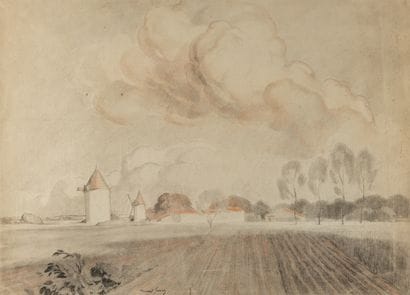 Raoul SERRES (1881-1971)
Paysage aux moulins...