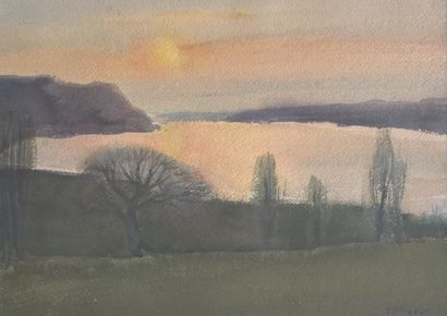 J FREOUR
Paysages de Bretagne
trois aquarelles,...