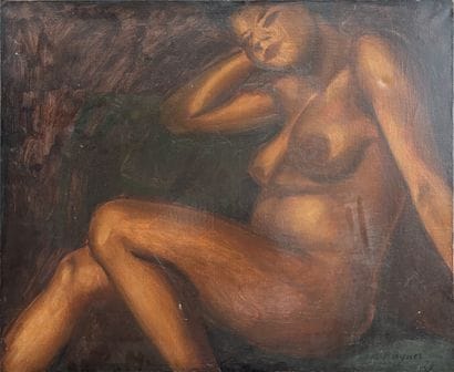 ECOLE MODERNE
-Nu assis
Huile sur toile
60x73...