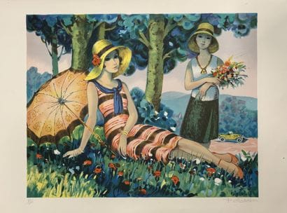 François BATET (1921-2015)
Deux jeunes femmes...