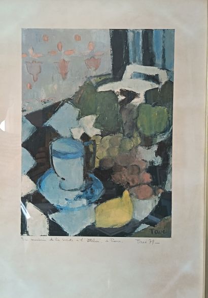 Set of five framed pieces, including: 
TAVE
Still...