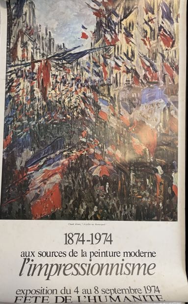 Ensemble d'environ dix affiches ou reproductions...