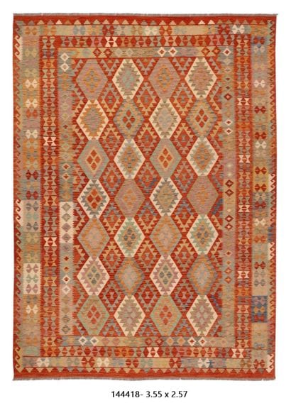 Tapis Kilim Afghan en laine fait main
355...
