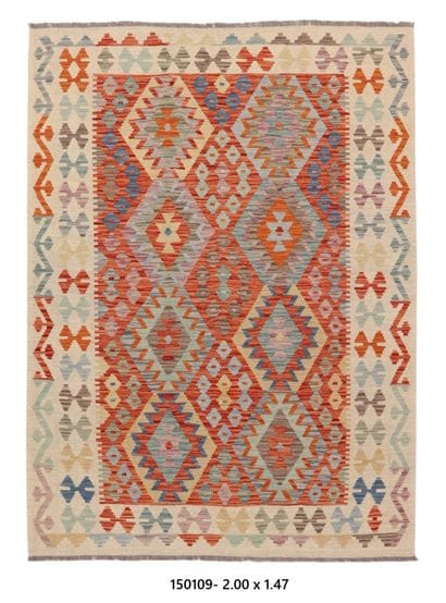 Tapis Kilim Afghan en laine fait main
200...