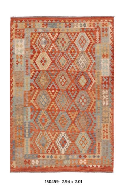 Tapis Kilim Afghan en laine fait main
294...