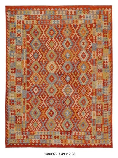 Tapis Kilim Afghan en laine fait main
349...