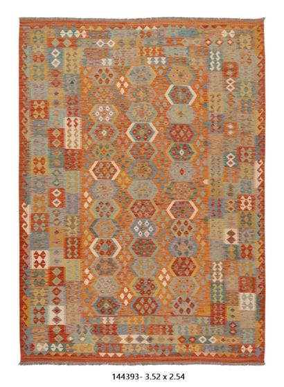 Tapis Kilim Afghan en laine fait main
352...