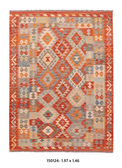 Tapis Kilim Afghan en laine fait main
197...
