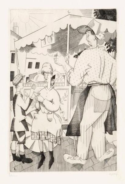 Jean-Emile LABOUREUR (1877-1943)
«Le marchand...