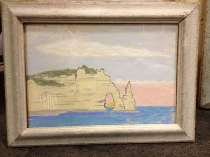 Fernand LANTOINE (1876/78-circa 1955)
«Etretat».
Pastel,...