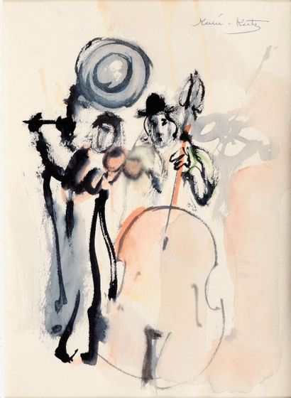Mané KATZ (1894-1962)

Homme à la contrebasse.
Aquarelle,...
