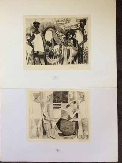 Yves ALIX (1890-1969)
«Pêcheurs sur la jetée...