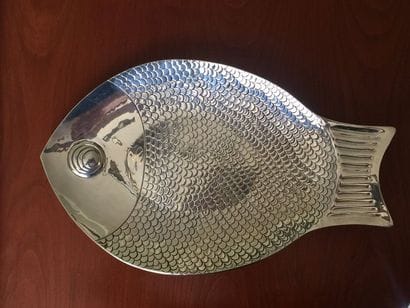 Grand plat en argent mexicain en forme de...