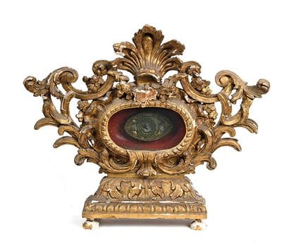 Monstrance de St Vincent en bois redoré à...