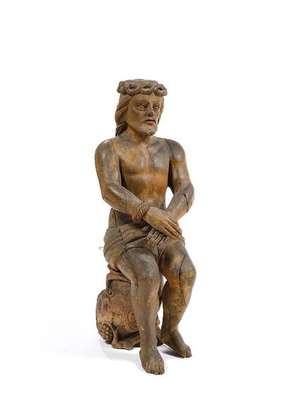 Sculpture en bois naturel: Christ aux liens...