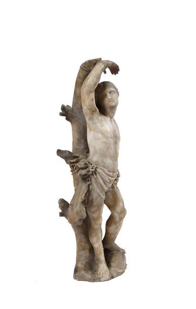 Sculpture en albâtre: Saint à la colonne.
(accidents,...