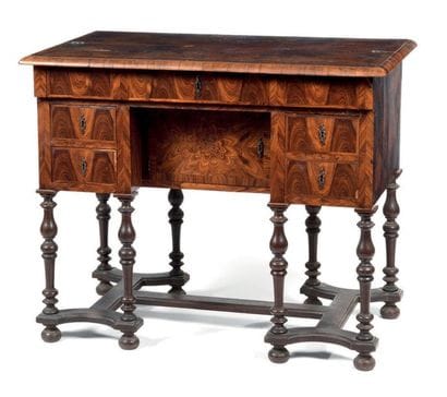 Bureau de changeur en placage de ronce de...