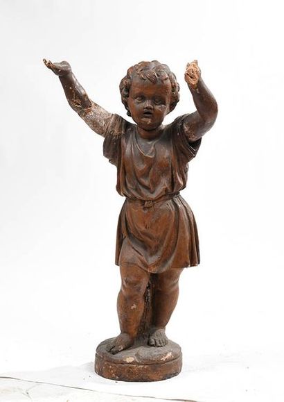 Sculpture en terre cuite: Jeune enfant les...