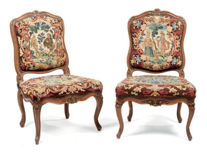 Paire de chaises à dossier plat (LEGERES...