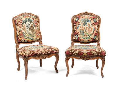 Paire de chaises à dossier plat (LEGERES...