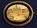 Broche ovale en micro-mosaïque représentant...