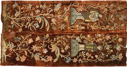 Lot: six broderies religieuses du XVIIIe,...