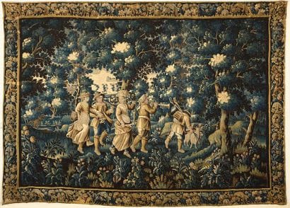 Tapisserie représentant «Le cortège nuptial».
Aubusson,...