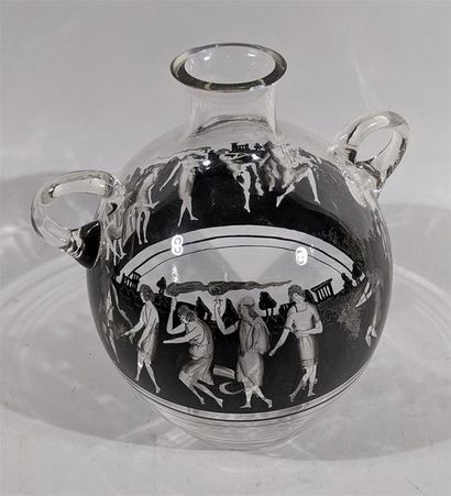 VEDAR Italie - Vase de forme amphore en cristal...